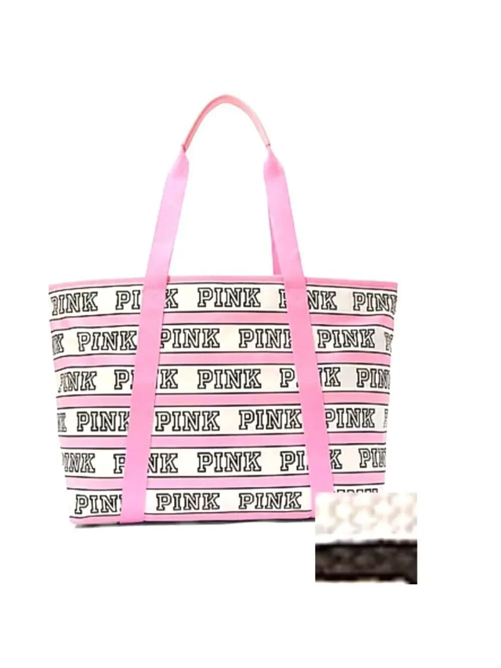 PINK Victoria's Secret Logo School Tote W Zipper Closure NEW MSRP $59.95
